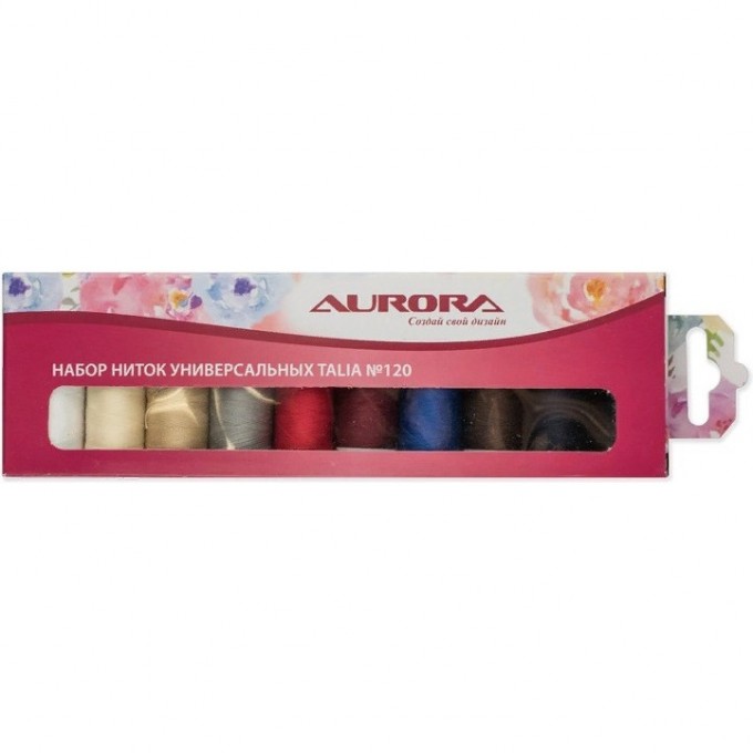 Набор ниток AURORA TALIA № 120 10 шт 200 м швейные AU-1201 Набор ниток AURORA TALIA № 120 10 шт 200 м швейные AU-1201