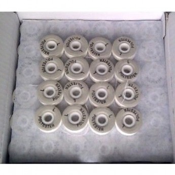 Нижняя нить AURORA Bobbins № 75D/2, 120 м x 144 штук, белая.